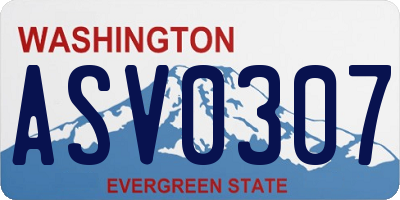 WA license plate ASV0307