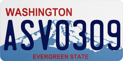 WA license plate ASV0309