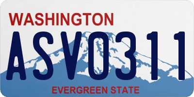 WA license plate ASV0311