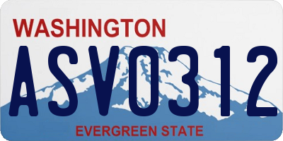 WA license plate ASV0312