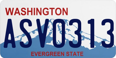 WA license plate ASV0313