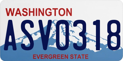 WA license plate ASV0318