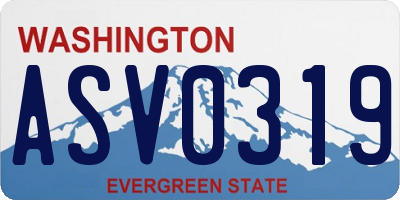 WA license plate ASV0319