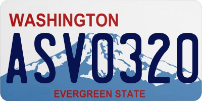 WA license plate ASV0320