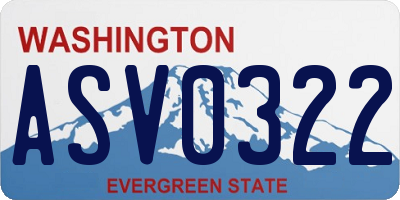 WA license plate ASV0322