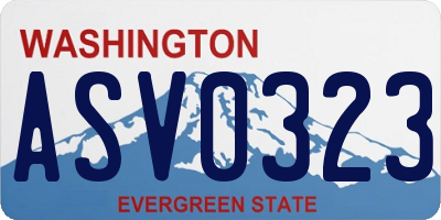 WA license plate ASV0323