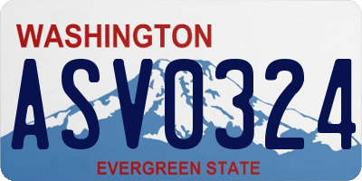 WA license plate ASV0324