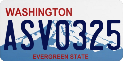 WA license plate ASV0325