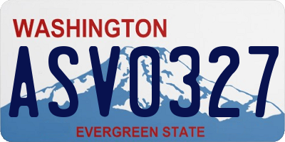 WA license plate ASV0327