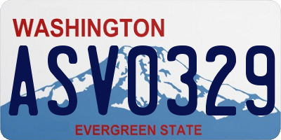 WA license plate ASV0329