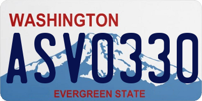 WA license plate ASV0330