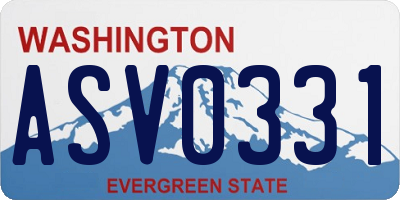 WA license plate ASV0331