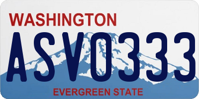 WA license plate ASV0333