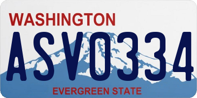 WA license plate ASV0334