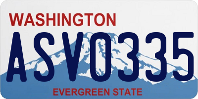 WA license plate ASV0335