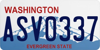 WA license plate ASV0337