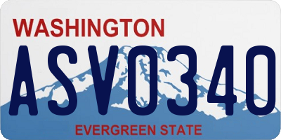 WA license plate ASV0340