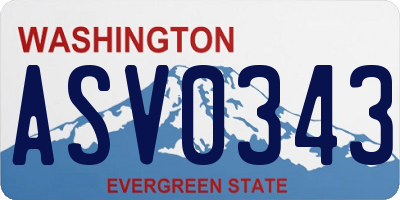 WA license plate ASV0343