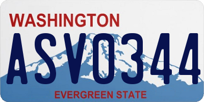 WA license plate ASV0344