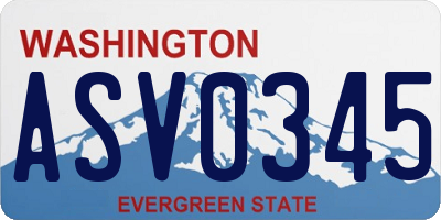 WA license plate ASV0345