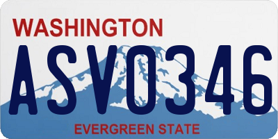 WA license plate ASV0346