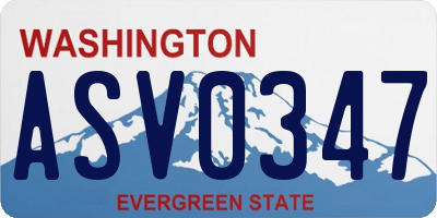 WA license plate ASV0347