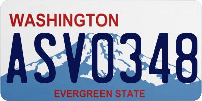 WA license plate ASV0348