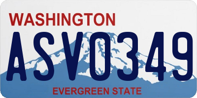 WA license plate ASV0349