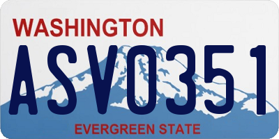 WA license plate ASV0351