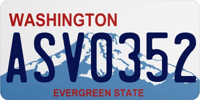 WA license plate ASV0352
