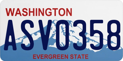 WA license plate ASV0358