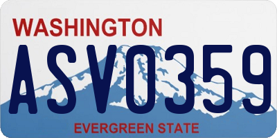 WA license plate ASV0359
