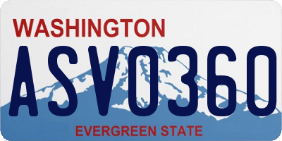 WA license plate ASV0360