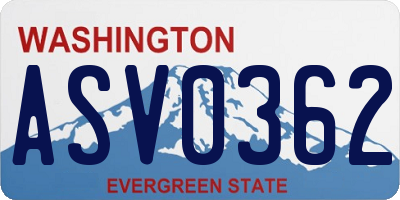 WA license plate ASV0362