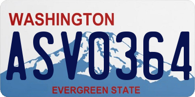 WA license plate ASV0364