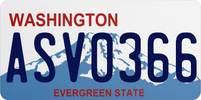 WA license plate ASV0366