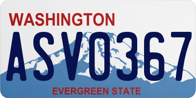 WA license plate ASV0367