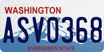 WA license plate ASV0368