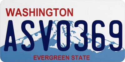 WA license plate ASV0369