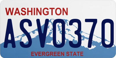 WA license plate ASV0370