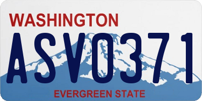 WA license plate ASV0371