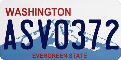 WA license plate ASV0372