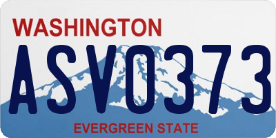 WA license plate ASV0373