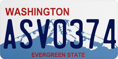 WA license plate ASV0374