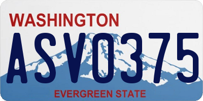 WA license plate ASV0375
