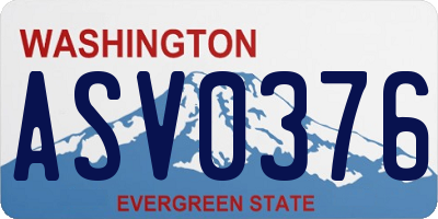WA license plate ASV0376