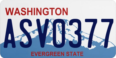 WA license plate ASV0377
