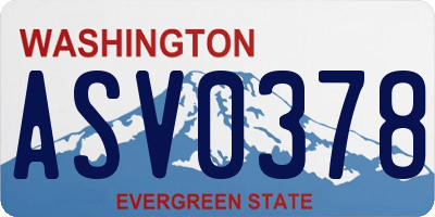 WA license plate ASV0378