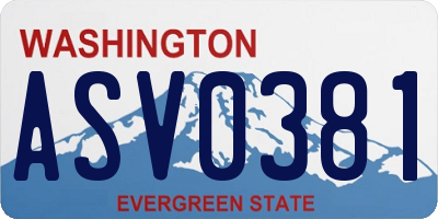 WA license plate ASV0381