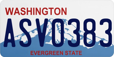 WA license plate ASV0383